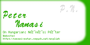 peter nanasi business card